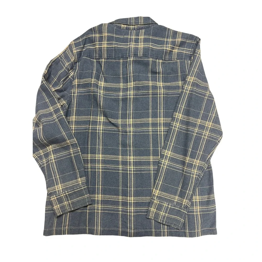 NWT Madewell Mens Blue Plaid Easy Fit Long Sleeve Flannel Shirt M Indigo Granola - Picture 3 of 12